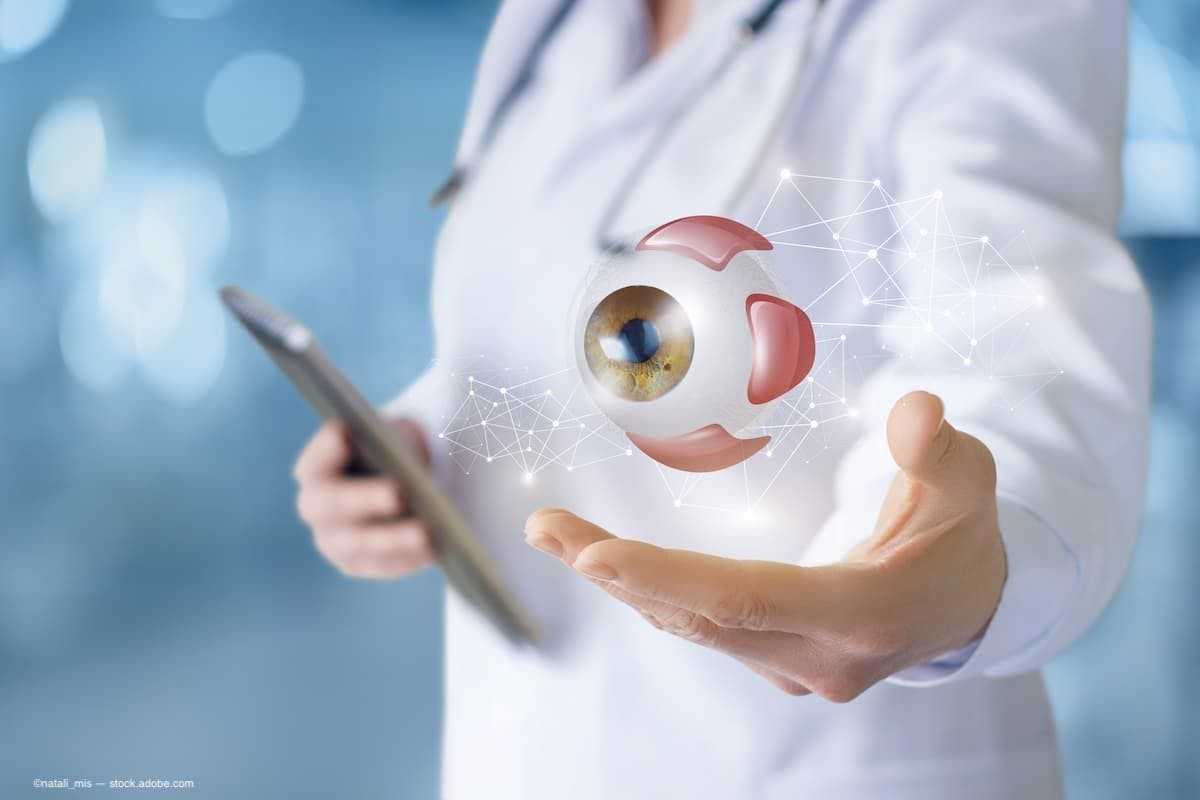 a doctor holding a 3d image of an eye in his hand. (Image Credit: AdobeStock/natali_mis)