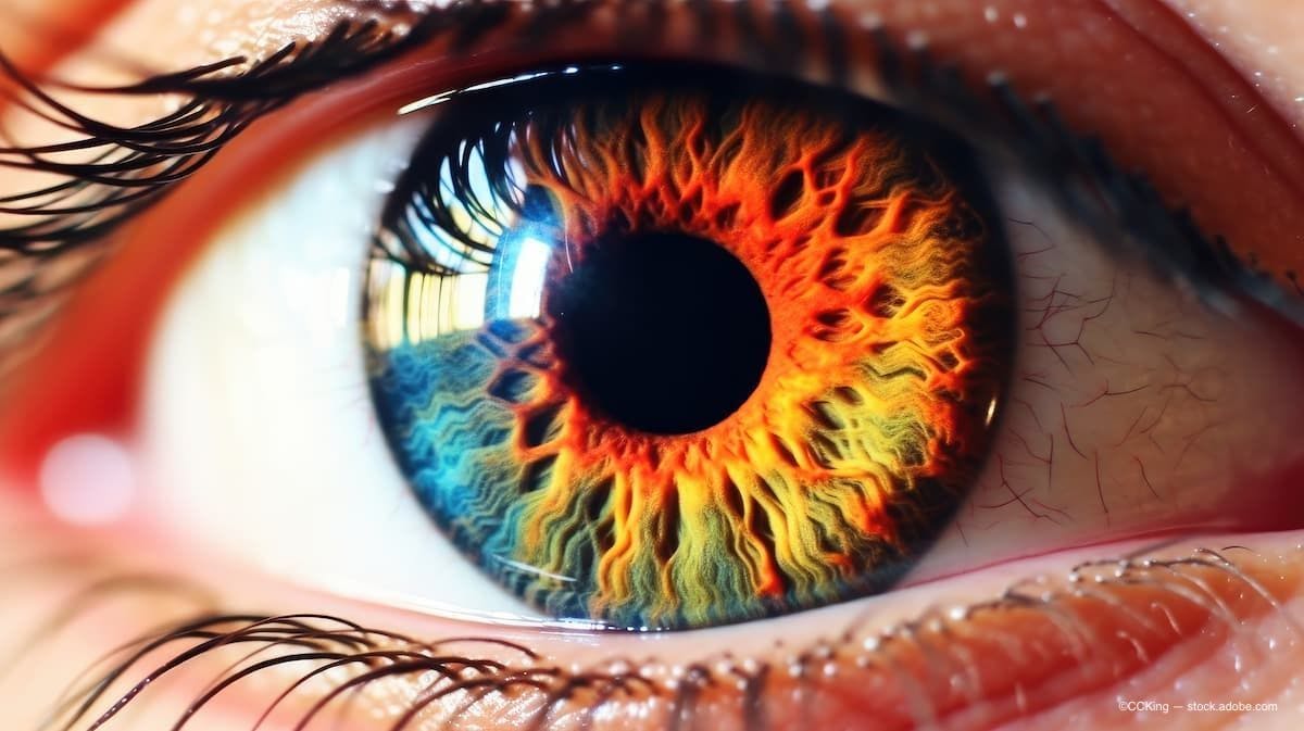 A colorful cornea in the eye. (Image Credit: AdobeStock/CСKing)