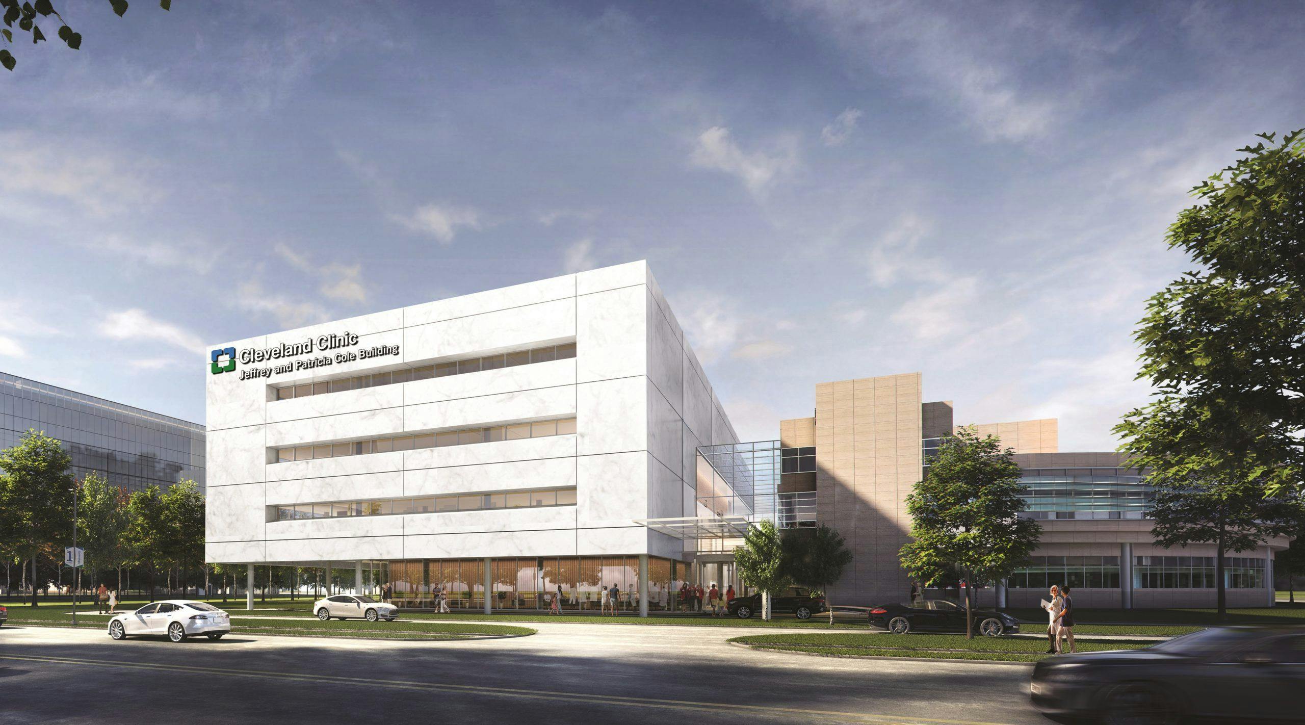 An artist’s rendering of the Jeffrey and Patricia Cole Building at Cole Eye Institute. (Image courtesy of Cleveland Clinic)