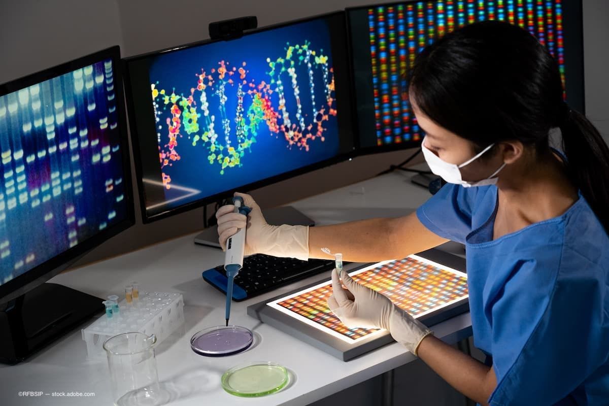 an image of a doctor in a lab conducting an experiment with gene therapy. (Image Credit: AdobeStock/RFBSIP)