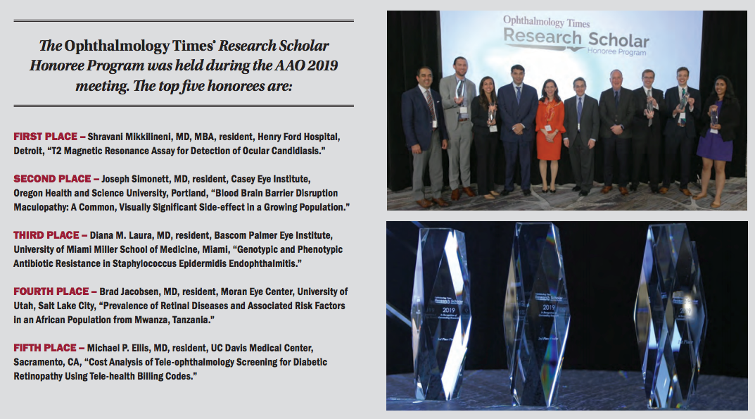 Ophthalmology Times' 2019 Research Scholar Honoree Program 