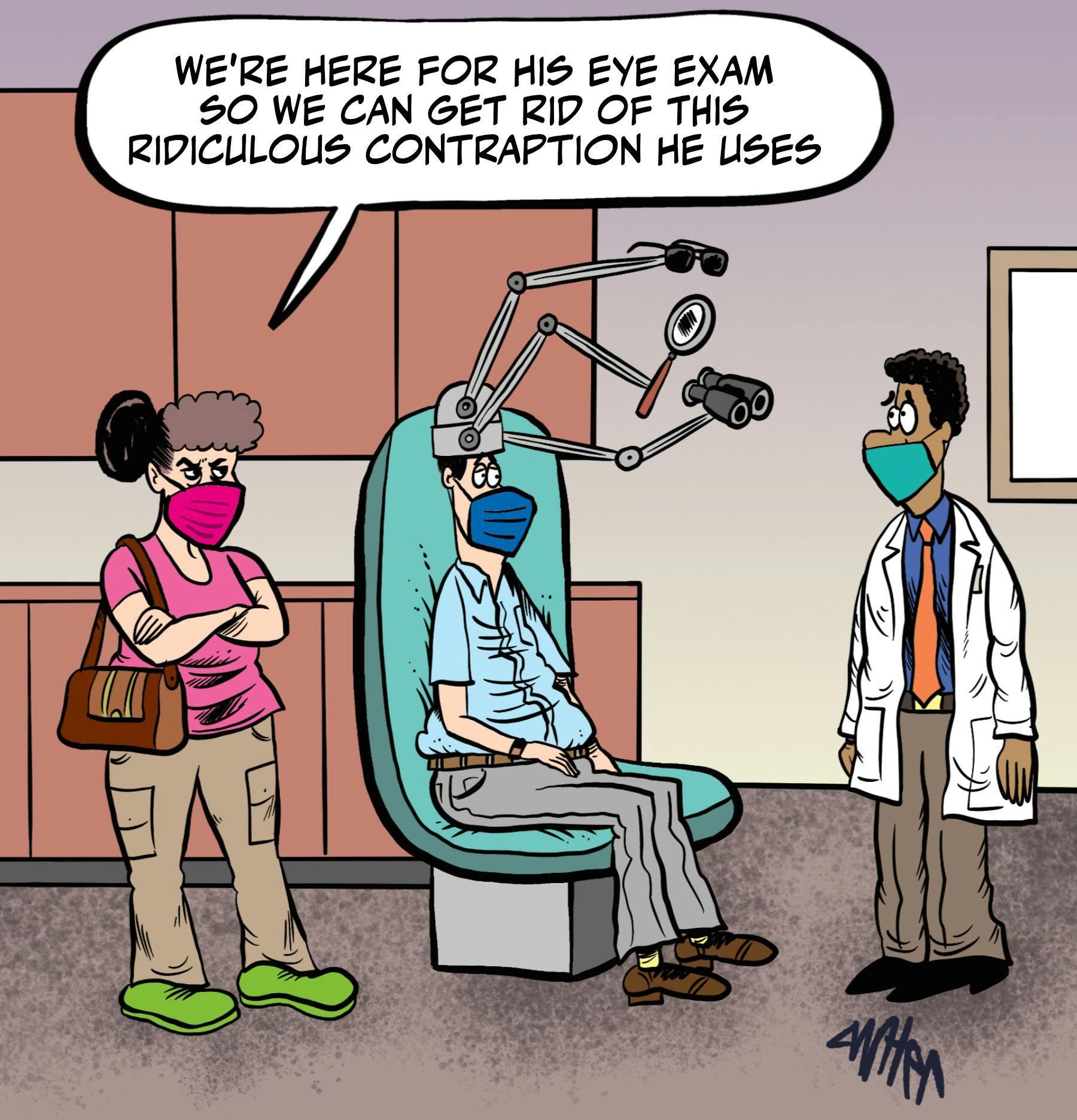 Eye contraptions eye exam