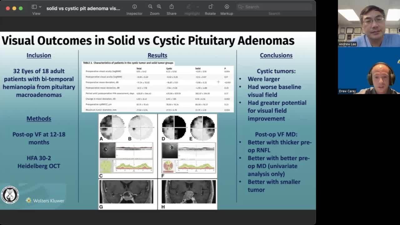 VLOG: Visual outcomes in solid versus cystic pituitary adenomas