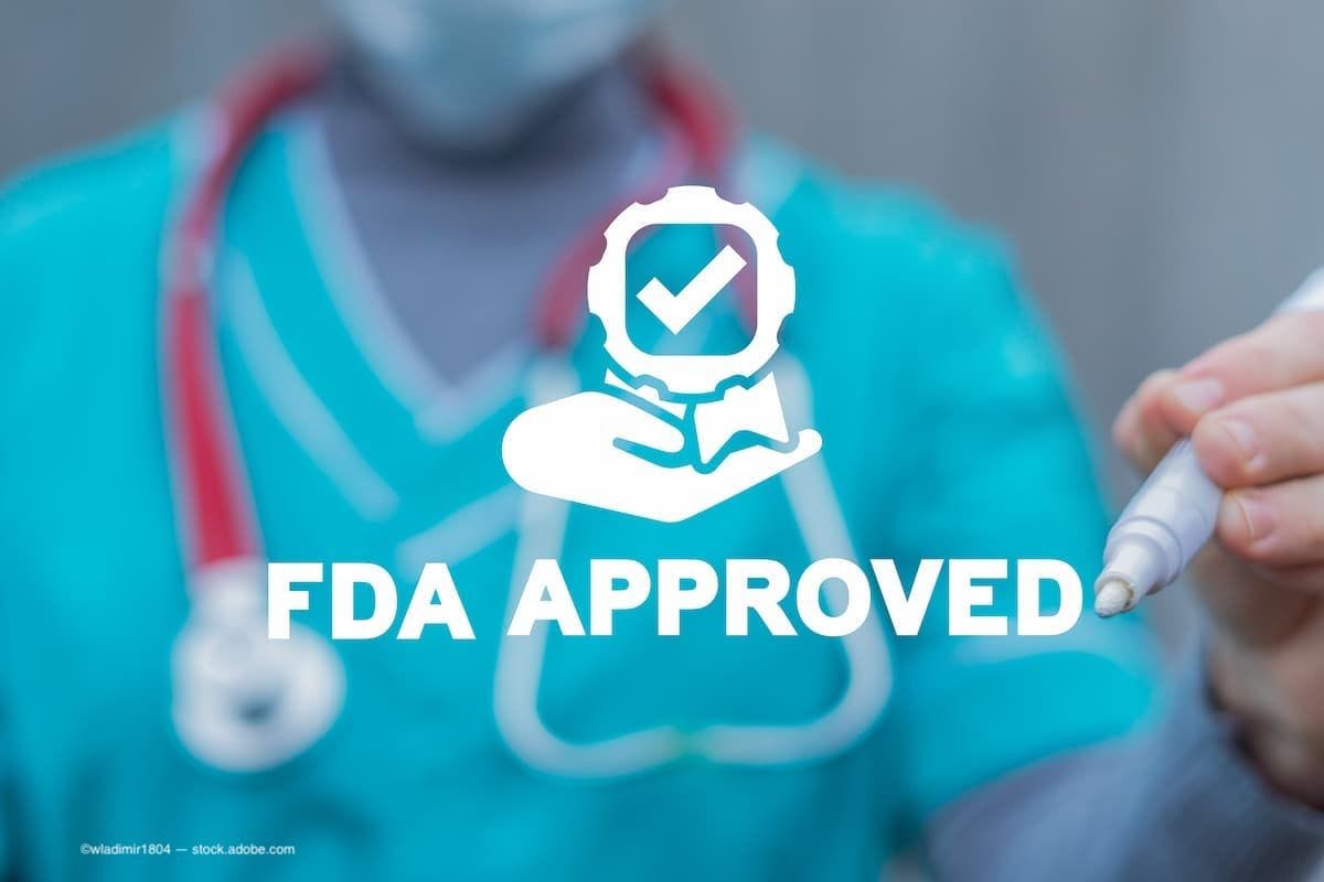 an image of a doctor touching words that say FDA Approval (Image Credit: AdobeStock/wladimir1804)