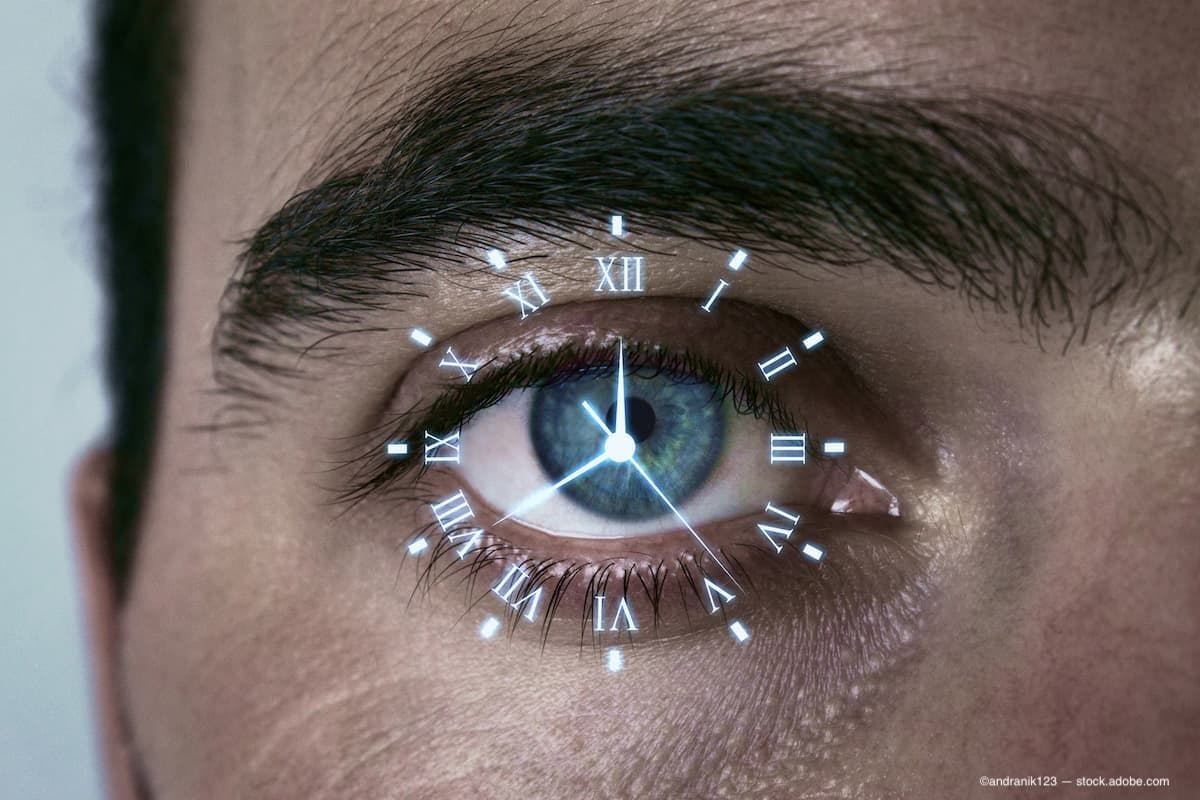 A clock illustration on a man's eye (Image Credit: AdobeStock/andranik123)