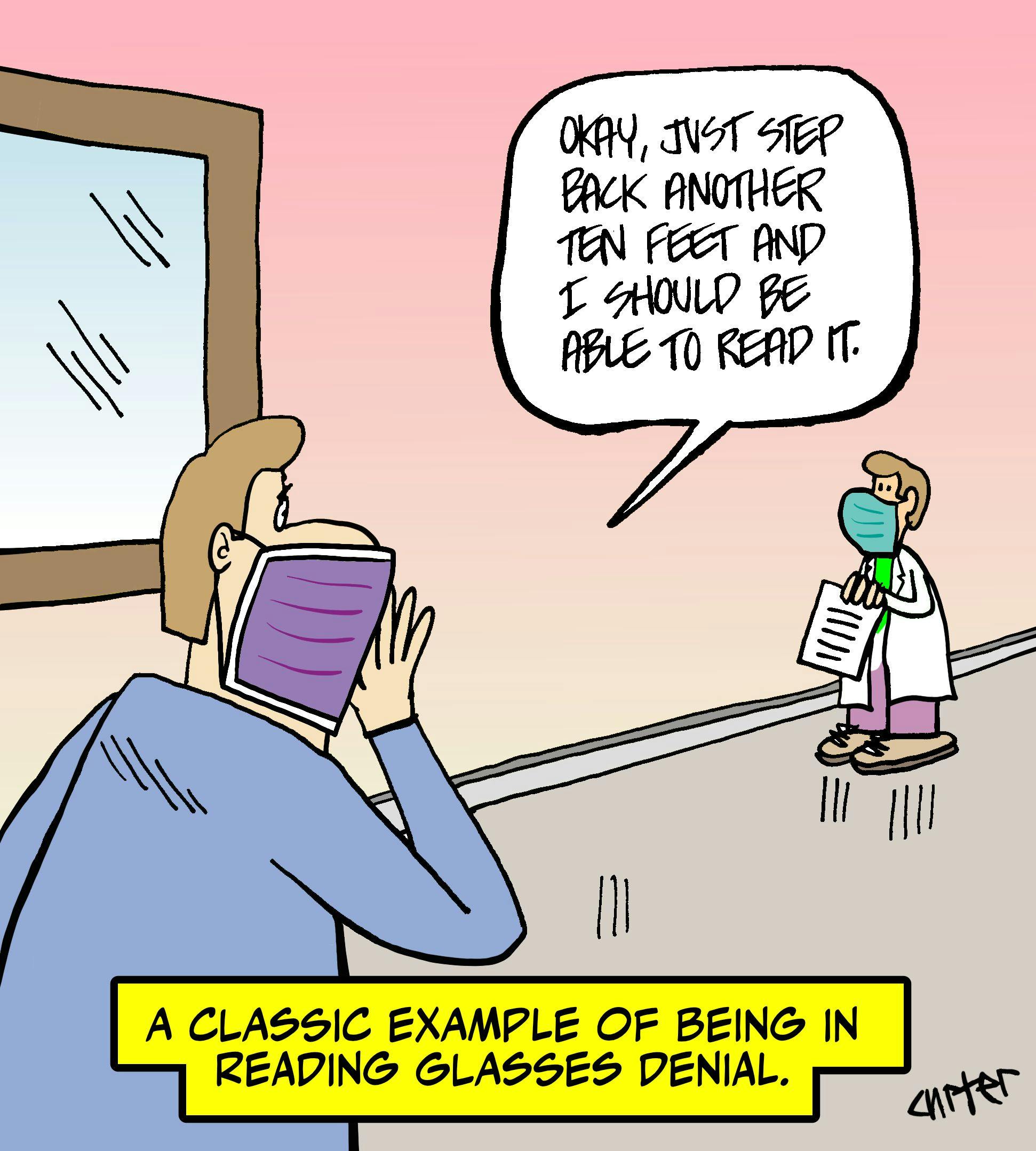 Reading glasses denial