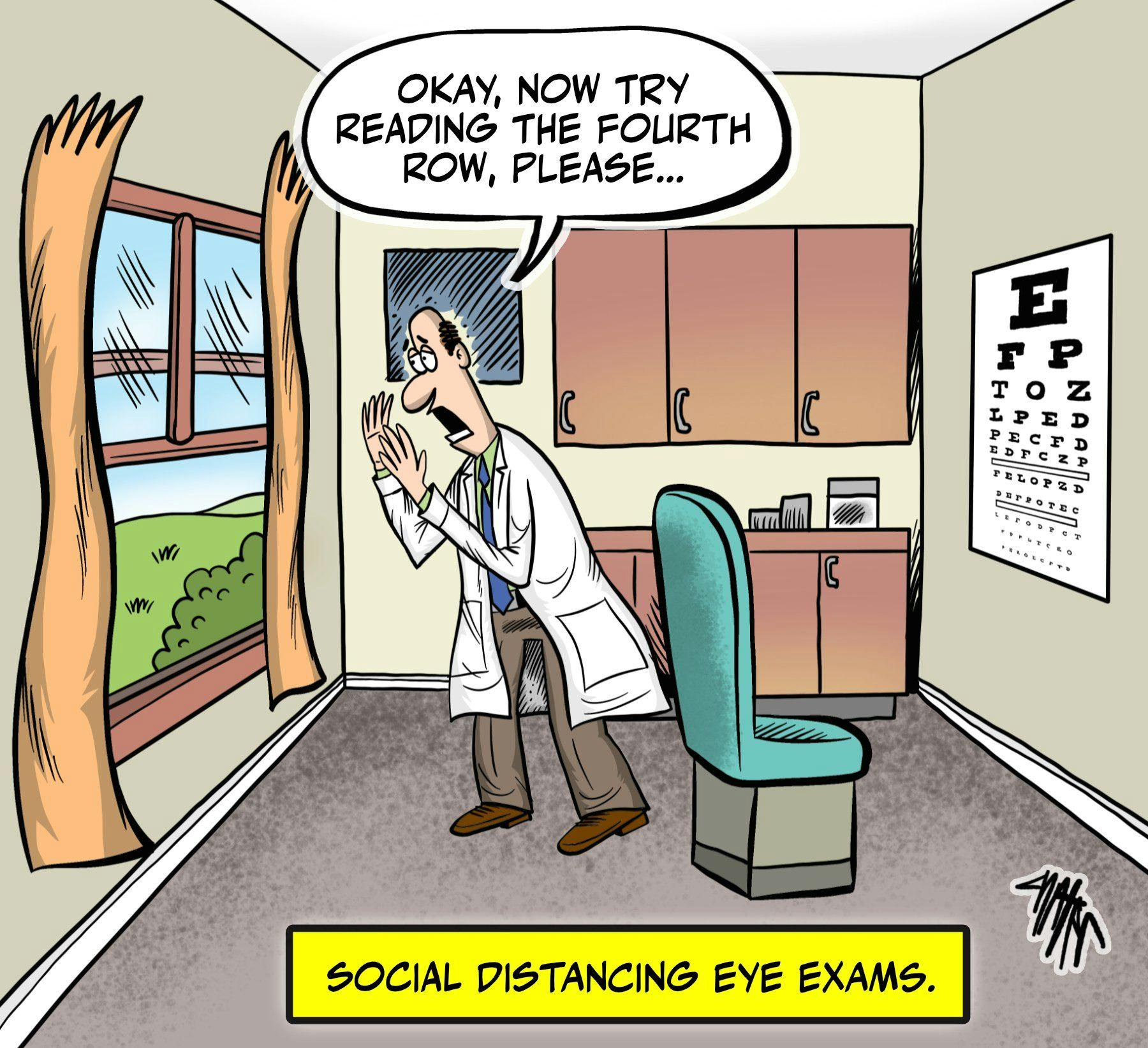 Social distancing eye exams